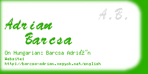 adrian barcsa business card